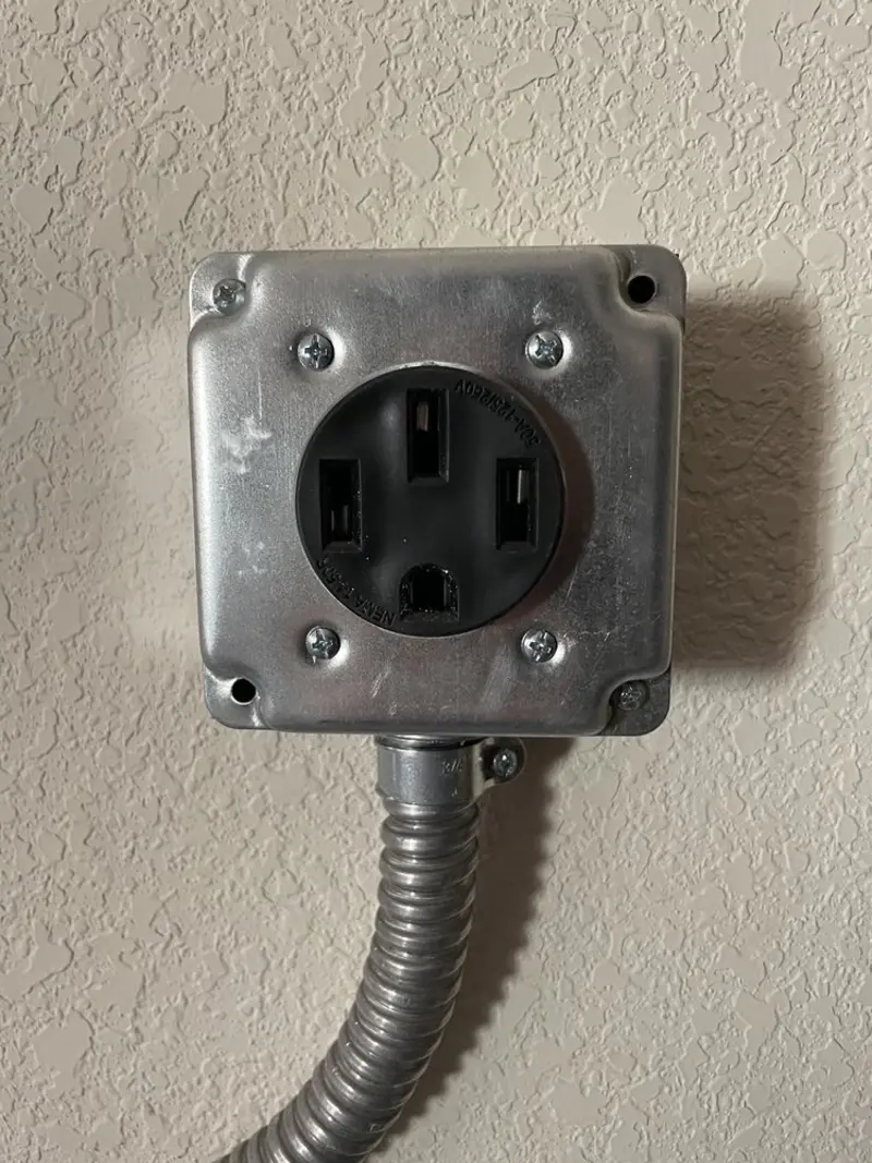 NEMA 14-50 outlet installed for Electrical Panel Upgrade in Caln